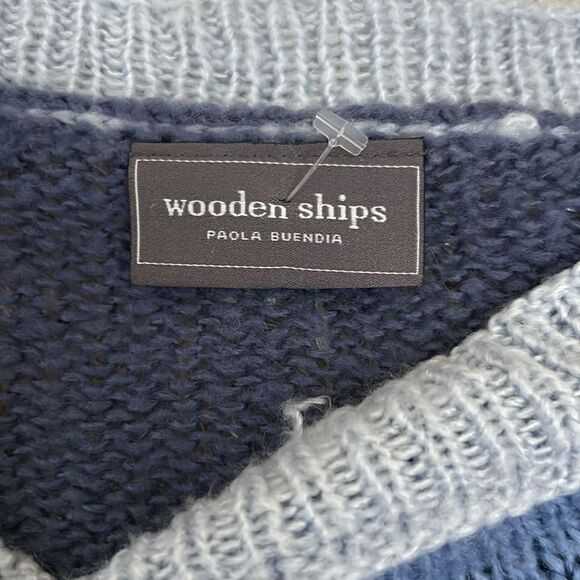 Wooden Ships Camo Oliver Crewneck Lightweight Sweater in Scandia Blue size M/L - Picture 9 of 10